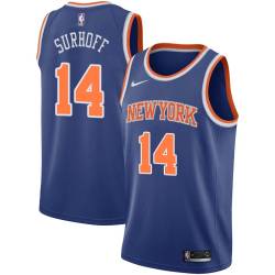 Blue Dick Surhoff Twill Basketball Jersey -Knicks #14 Surhoff Twill Jerseys, FREE SHIPPING