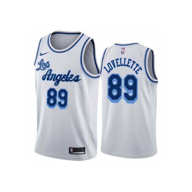 White Classic Clyde Lovellette Twill Basketball Jersey -Lakers #89 Lovellette Twill Jerseys, FREE SHIPPING