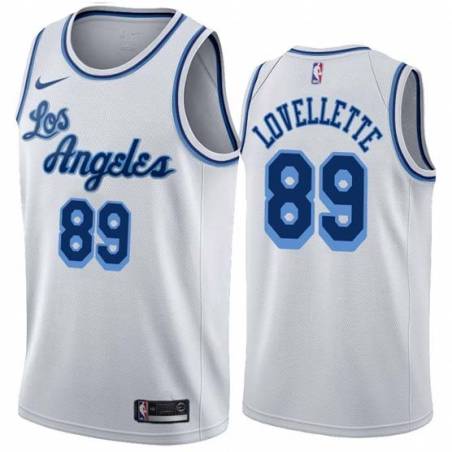 White Classic Clyde Lovellette Twill Basketball Jersey -Lakers #89 Lovellette Twill Jerseys, FREE SHIPPING