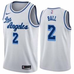White Classic Los Angeles #2 Lonzo Ball 2017 Draft Twill Basketball Jersey, Ball Lakers Twill Jersey