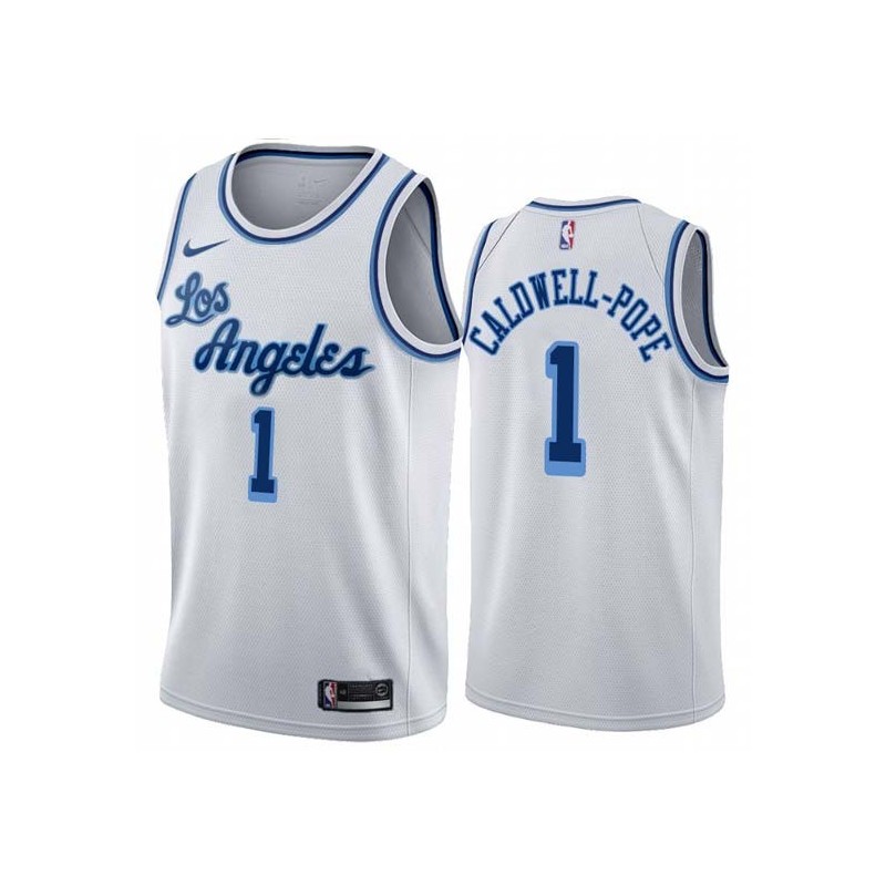 White Classic Kentavious Caldwell-Pope Lakers #1 Twill Basketball Jersey FREE SHIPPING