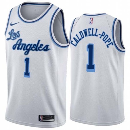 White Classic Kentavious Caldwell-Pope Lakers #1 Twill Basketball Jersey FREE SHIPPING