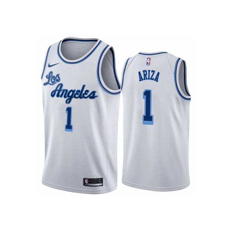 White Classic Trevor Ariza Lakers #1 Twill Basketball Jersey FREE SHIPPING