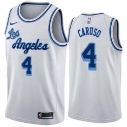 White Classic Alex Caruso Lakers #4 Twill Basketball Jersey FREE SHIPPING