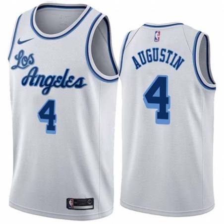 White Classic D.J. Augustin Lakers #4 Twill Basketball Jersey FREE SHIPPING