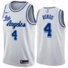 White Classic Rajon Rondo Lakers #4 Twill Basketball Jersey FREE SHIPPING