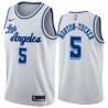 White Classic Talen Horton-Tucker Lakers #5 Twill Basketball Jersey FREE SHIPPING