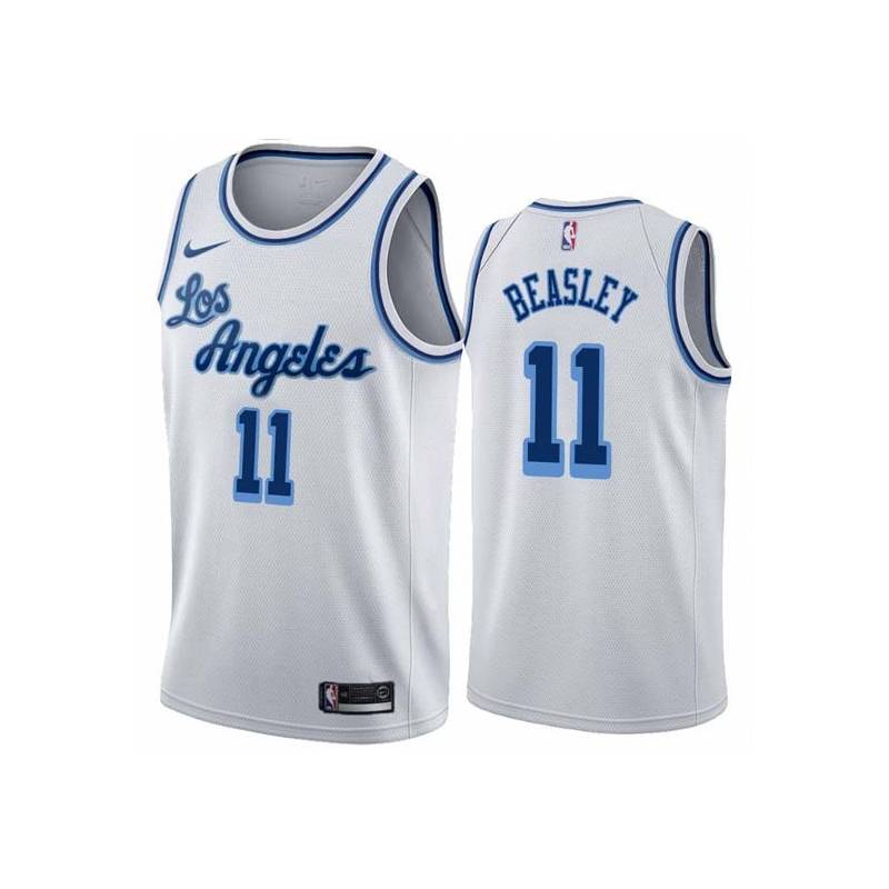 White Classic Michael Beasley Lakers #11 Twill Basketball Jersey FREE SHIPPING