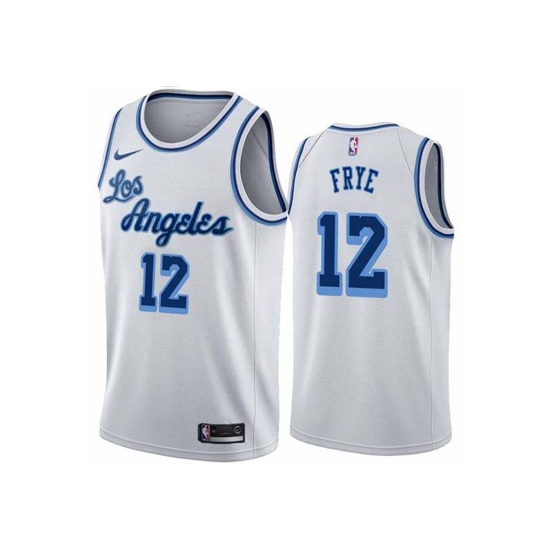 White Classic Channing Frye Lakers #12 Twill Basketball Jersey FREE SHIPPING