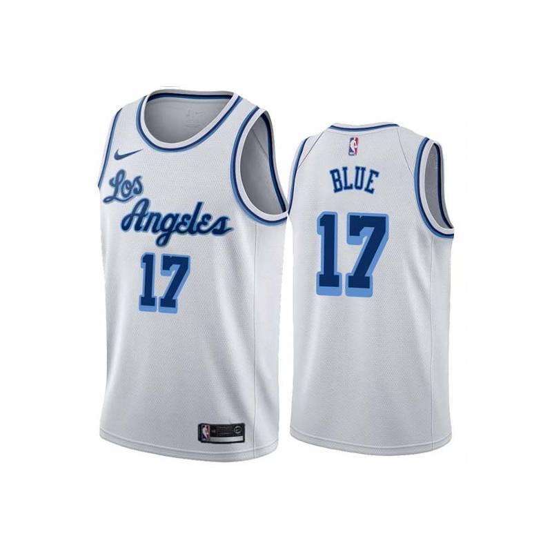 White Classic Vander Blue Lakers #17 Twill Basketball Jersey FREE SHIPPING
