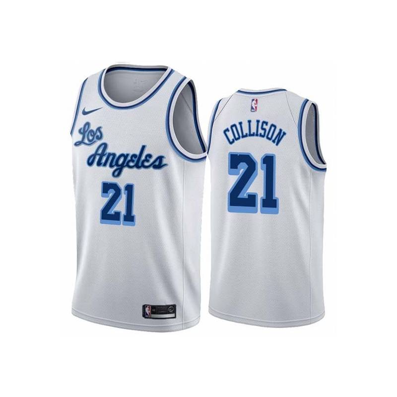 White Classic Darren Collison Lakers #21 Twill Basketball Jersey FREE SHIPPING
