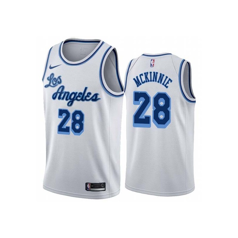 White Classic Alfonzo McKinnie Lakers #28 Twill Basketball Jersey FREE SHIPPING