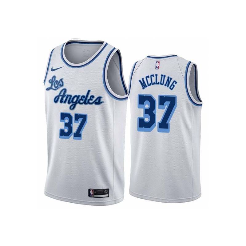 White Classic Mac McClung Lakers #37 Twill Basketball Jersey FREE SHIPPING