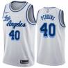 White Classic Sam Perkins Lakers #40 Twill Basketball Jersey FREE SHIPPING