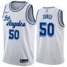 White Classic Jemerrio Jones Lakers #50 Twill Basketball Jersey FREE SHIPPING