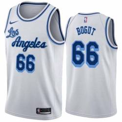 White Classic Andrew Bogut Lakers #66 Twill Basketball Jersey FREE SHIPPING