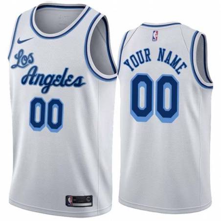 White Classic Customized Los Angeles Lakers Twill Basketball Jersey FREE SHIPPING