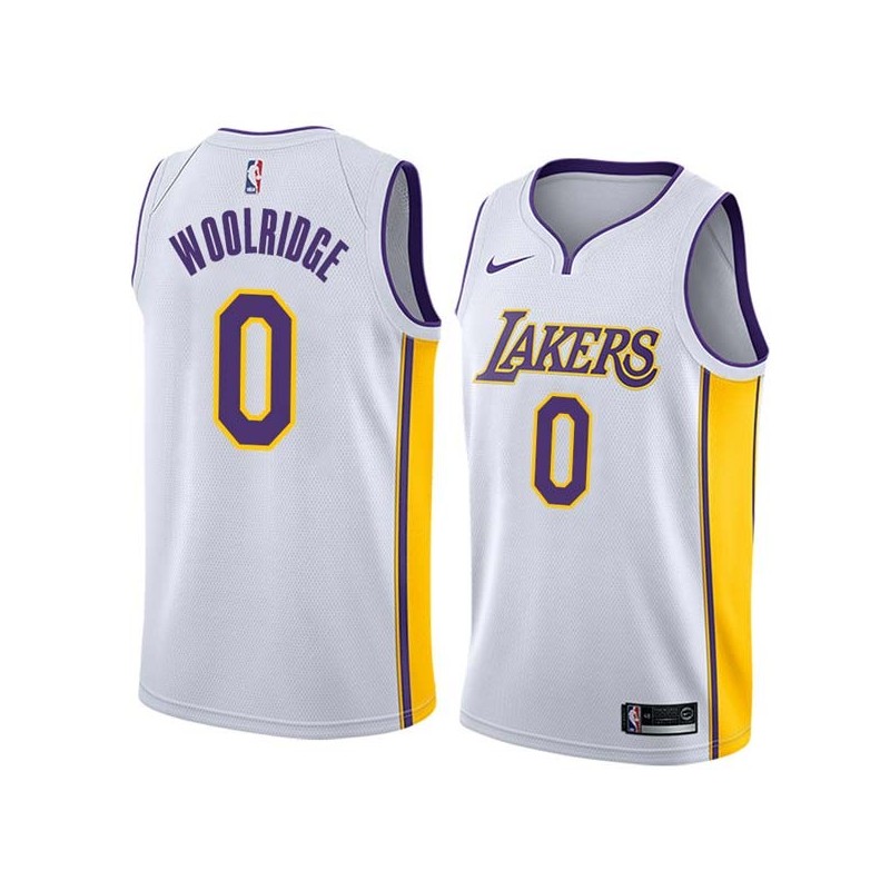 White2 Orlando Woolridge Twill Basketball Jersey -Lakers #0 Woolridge Twill Jerseys, FREE SHIPPING