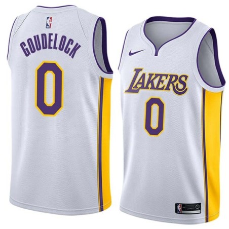 White2 Andrew Goudelock Twill Basketball Jersey -Lakers #0 Goudelock Twill Jerseys, FREE SHIPPING