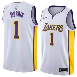 White2 Darius Morris Twill Basketball Jersey -Lakers #1 Morris Twill Jerseys, FREE SHIPPING