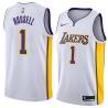 White2 D'Angelo Russell Twill Basketball Jersey -Lakers #1 Russell Twill Jerseys, FREE SHIPPING