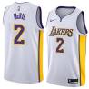 White2 Aaron McKie Twill Basketball Jersey -Lakers #2 McKie Twill Jerseys, FREE SHIPPING