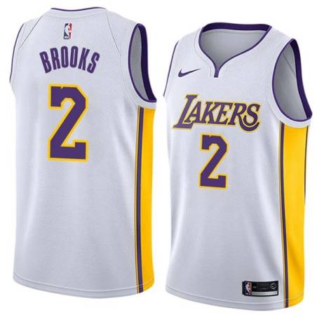 White2 MarShon Brooks Twill Basketball Jersey -Lakers #2 Brooks Twill Jerseys, FREE SHIPPING