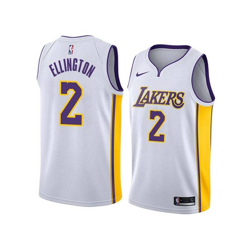 White2 Wayne Ellington Twill Basketball Jersey -Lakers #2 Ellington Twill Jerseys, FREE SHIPPING