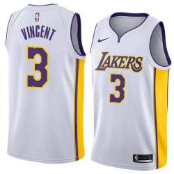 White2 Jay Vincent Twill Basketball Jersey -Lakers #3 Vincent Twill Jerseys, FREE SHIPPING