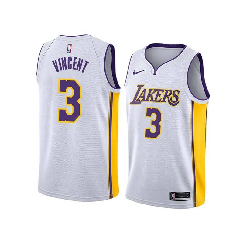 White2 Jay Vincent Twill Basketball Jersey -Lakers #3 Vincent Twill Jerseys, FREE SHIPPING