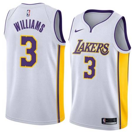 White2 Shammond Williams Twill Basketball Jersey -Lakers #3 Williams Twill Jerseys, FREE SHIPPING