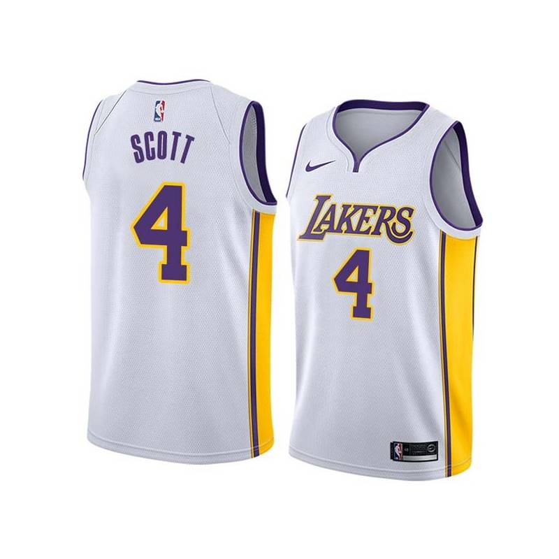 White2 Byron Scott Twill Basketball Jersey -Lakers #4 Scott Twill Jerseys, FREE SHIPPING