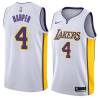 White2 Ron Harper Twill Basketball Jersey -Lakers #4 Harper Twill Jerseys, FREE SHIPPING