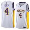 White2 Ryan Kelly Twill Basketball Jersey -Lakers #4 Kelly Twill Jerseys, FREE SHIPPING