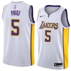 White2 Jim Price Twill Basketball Jersey -Lakers #5 Price Twill Jerseys, FREE SHIPPING