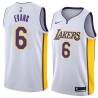 White2 Maurice Evans Twill Basketball Jersey -Lakers #6 Evans Twill Jerseys, FREE SHIPPING