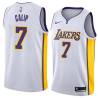 White2 Demetrius Calip Twill Basketball Jersey -Lakers #7 Calip Twill Jerseys, FREE SHIPPING