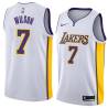 White2 Trevor Wilson Twill Basketball Jersey -Lakers #7 Wilson Twill Jerseys, FREE SHIPPING