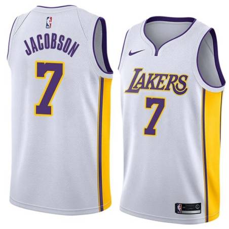 White2 Sam Jacobson Twill Basketball Jersey -Lakers #7 Jacobson Twill Jerseys, FREE SHIPPING