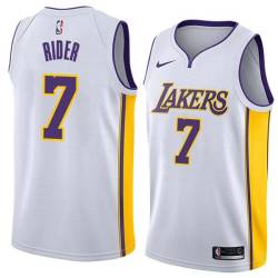 White2 Isaiah Rider Twill Basketball Jersey -Lakers #7 Rider Twill Jerseys, FREE SHIPPING