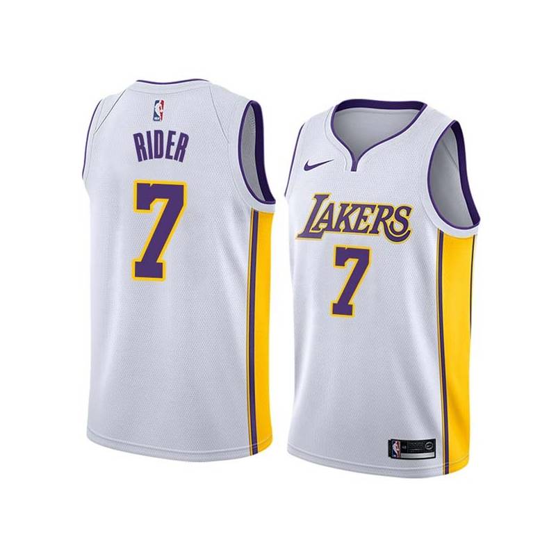 White2 Isaiah Rider Twill Basketball Jersey -Lakers #7 Rider Twill Jerseys, FREE SHIPPING