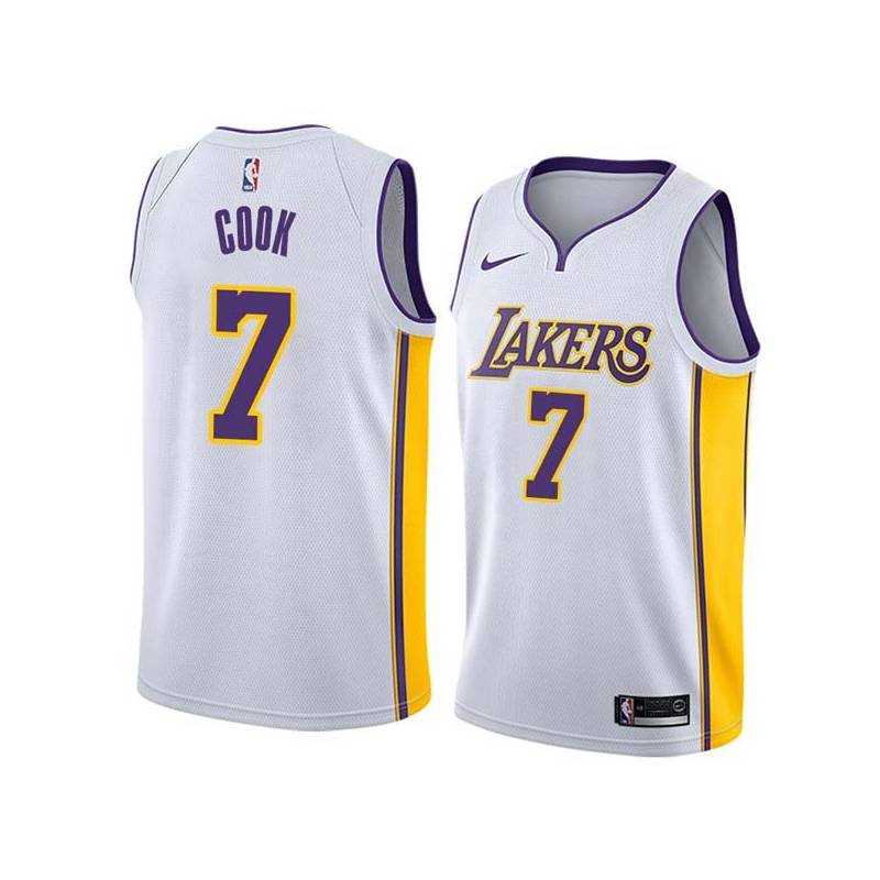 White2 Brian Cook Twill Basketball Jersey -Lakers #7 Cook Twill Jerseys, FREE SHIPPING