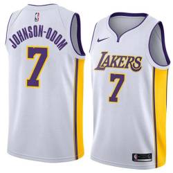 White2 Darius Johnson-Odom Twill Basketball Jersey -Lakers #7 Johnson-Odom Twill Jerseys, FREE SHIPPING