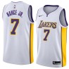 White2 Larry Nance Jr. Twill Basketball Jersey -Lakers #7 Nance Jr Twill Jerseys, FREE SHIPPING