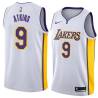 White2 Chucky Atkins Twill Basketball Jersey -Lakers #9 Atkins Twill Jerseys, FREE SHIPPING