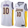 White2 Corky Calhoun Twill Basketball Jersey -Lakers #10 Calhoun Twill Jerseys, FREE SHIPPING