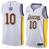 White2 Tyronn Lue Twill Basketball Jersey -Lakers #10 Lue Twill Jerseys, FREE SHIPPING