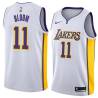 White2 Mike Bloom Twill Basketball Jersey -Lakers #11 Bloom Twill Jerseys, FREE SHIPPING