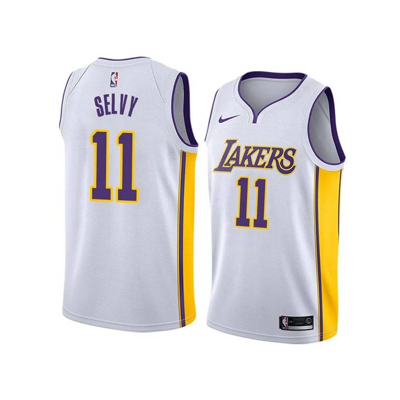 White2 Frank Selvy Twill Basketball Jersey -Lakers #11 Selvy Twill Jerseys, FREE SHIPPING