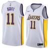 White2 Charlie Scott Twill Basketball Jersey -Lakers #11 Scott Twill Jerseys, FREE SHIPPING